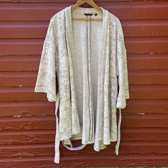 NWOT H by Halston Wrap Front Jacquard Sweater Jacket with Belt Women's Size 2X - Picture 5 of 7